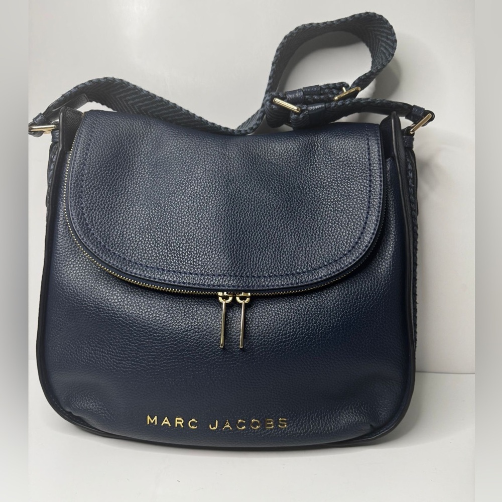 Marc Jacobs Groove 2.0 Leather Messenger Crossbody Bag Blue